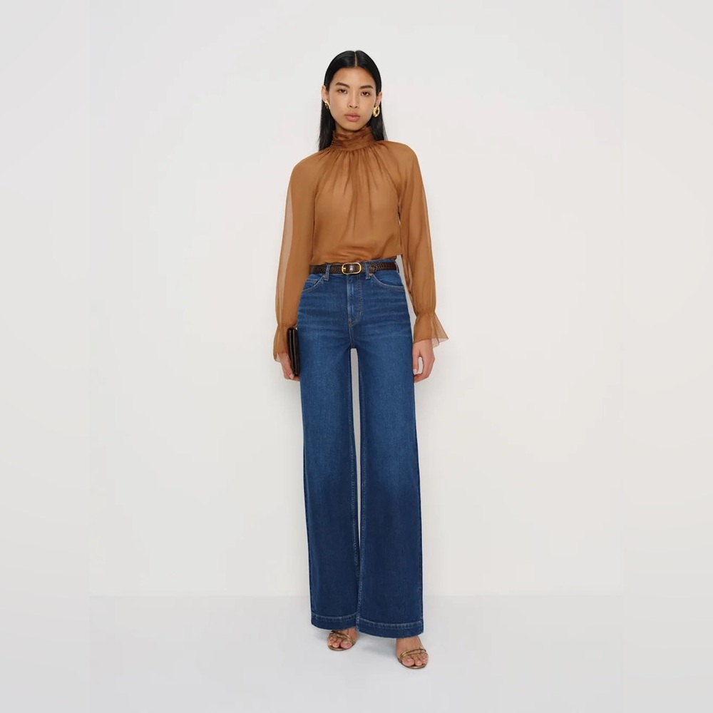 Reformation Bex Super Stretch High Rise Wide Leg Jeans Wash Galene 29 NEW Denim